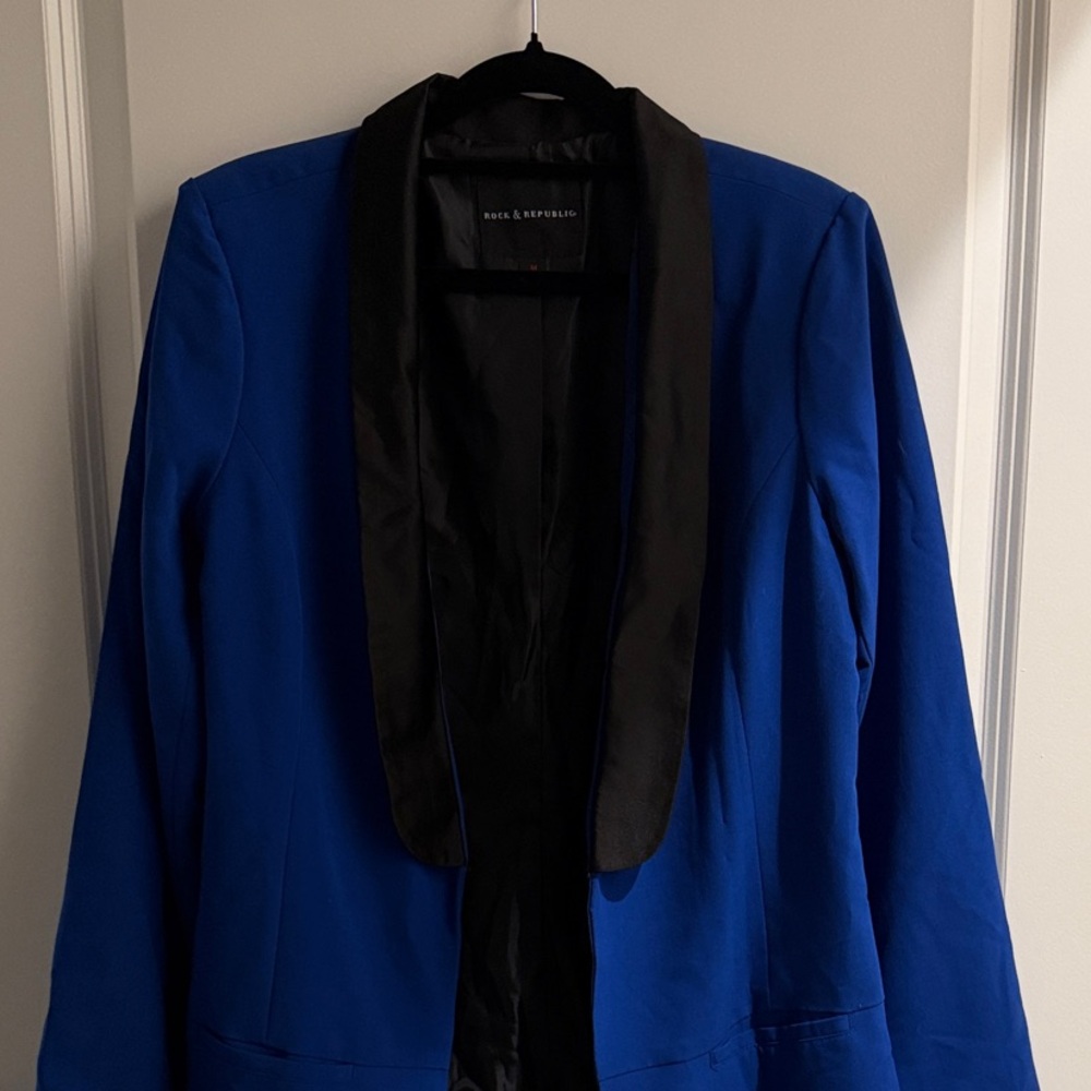 Rock & Republic Royal Blue Blazer with Black Trim